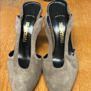 Elegant Tan Pointed Toe Slingback Heels